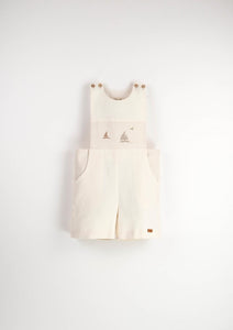 Boat Motif Dungarees - Off-White