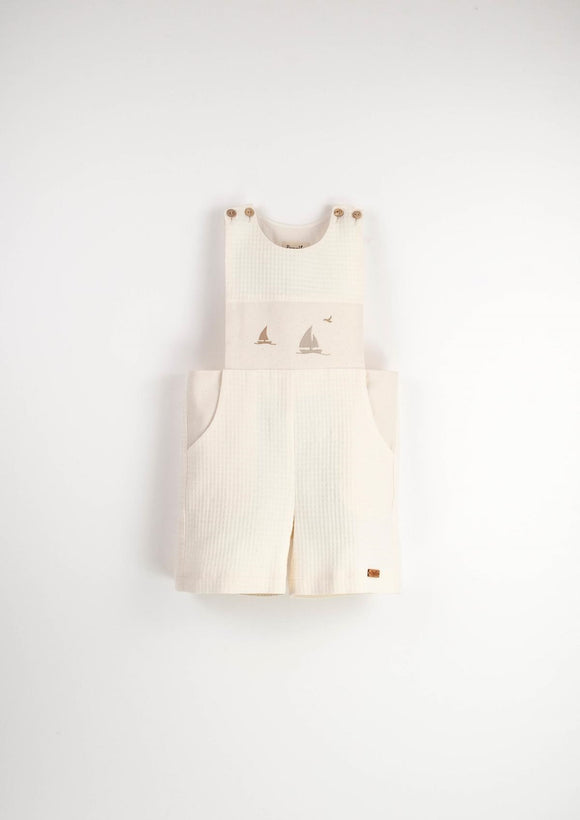 Boat Motif Dungarees - Off-White