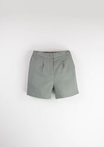 Green chino style shorts