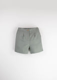 Green chino style shorts