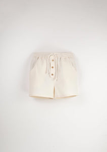 Off-white textured Bermuda shorts