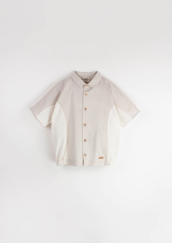 Sand Striped shirt with side panel
