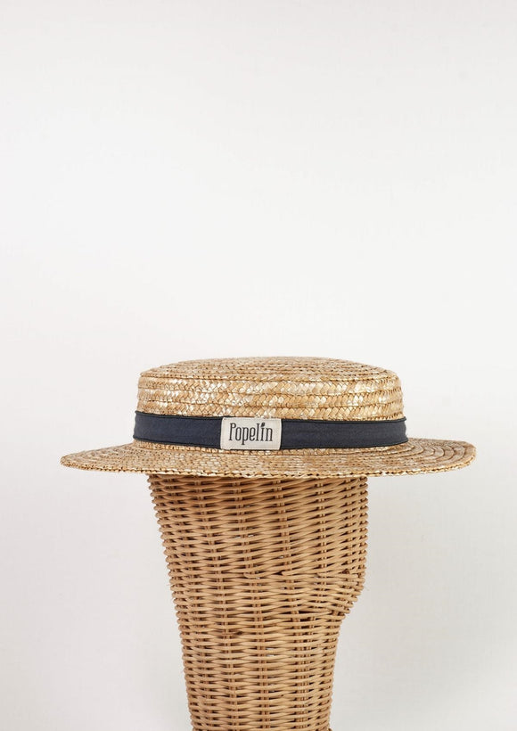 Navy Blue natural straw hat