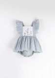 Romper Suit w/ Frill - Striped