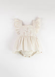 Romper Suit w/ Frill - Off-white