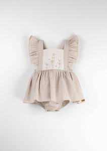 Romper Suit w/ Frill - Sand