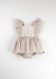 Romper Suit w/ Frill - Sand