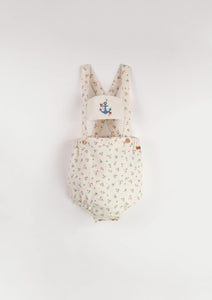 Anchor Motif Dungarees w/ Straps - Floral