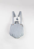 Achor Motif Dungarees w/ Straps - Striped