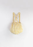 Anchor Motif Dungarees w/ Straps - Yellow Check