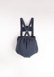 Anchor Motif Dungarees w/ Straps - Navy Blue