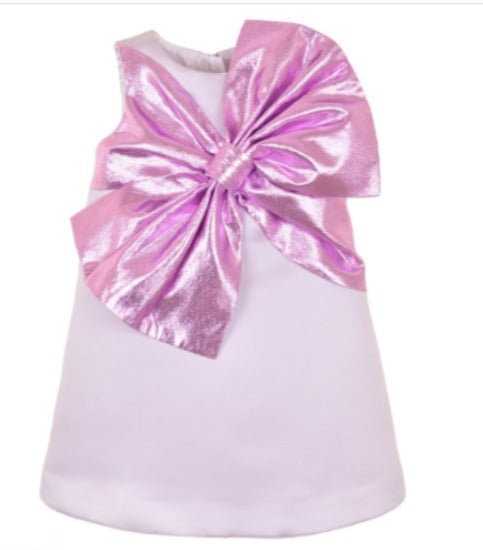Giant bow Shift Dress -pale lavender/lilac
