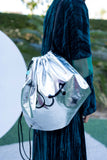 Metallic Drawstring Bag silver