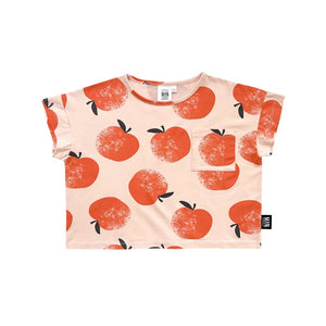 Apple Cropped T-Shirt - Peach/Sunshine