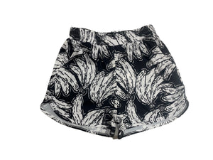 Banana-print Running Short - Black