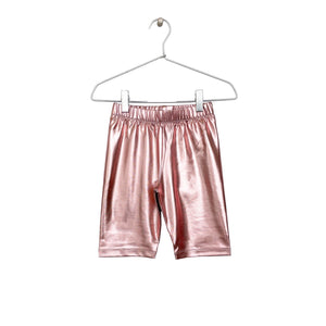 Metallic Biker Shorts - Pink