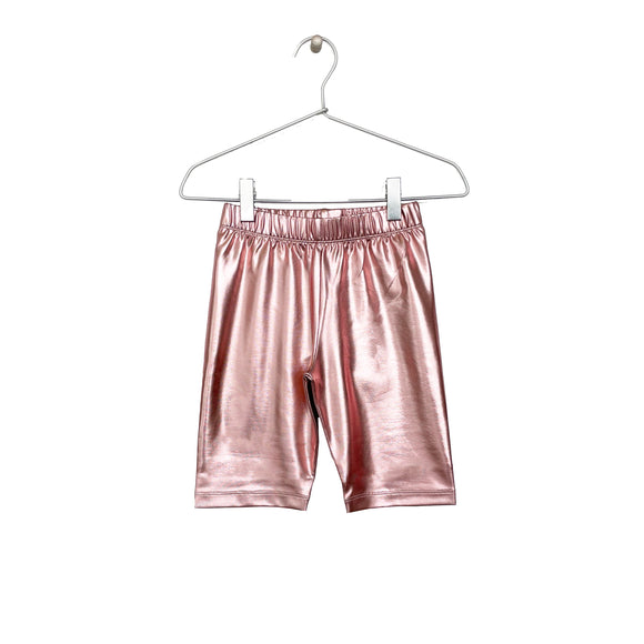 Metallic Biker Shorts - Pink