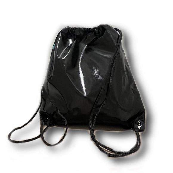 Metallic Drawstring Bag Black