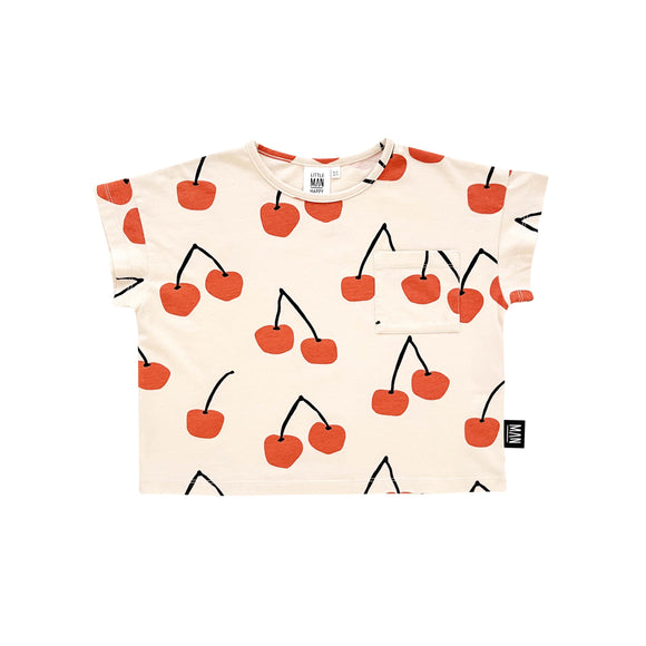 Cherry Cropped T-Shirt - Beige/Sandshell