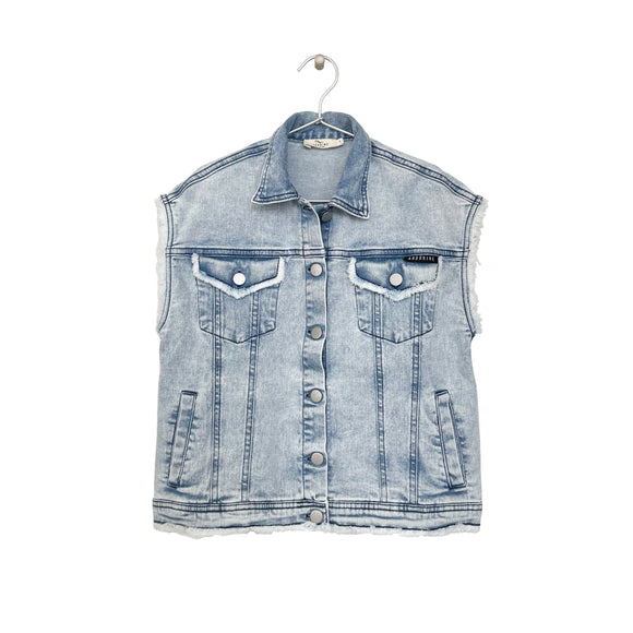 Oversized Denim Vest - Blue