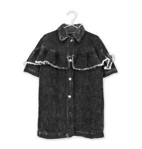 Denim Shirt Dress / Black