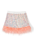 Embellished Sequined Skirt / Peach