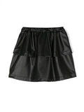 Faux Leather Skirt / Black