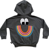 HAPPY RAINBOW Hoodie Jacket / Asphalt