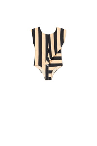 Iconic Lines Bathing Suit  -  cream-black