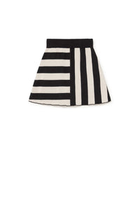 Iconic Lines Knit Skirt - cream-black