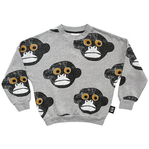 Monkey Sweater- Grey/Grey Melange