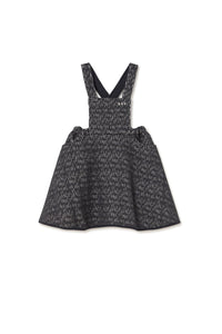 Opposite Stitch Skirt Overall-black