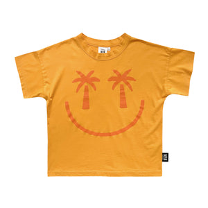 Palm Smiley Boxy T-Shirt - Golden Apricot