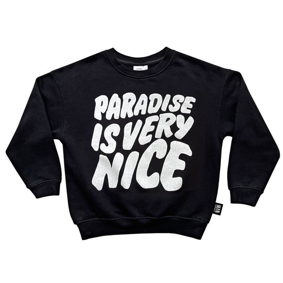 Paradise is very nice Sweatshirt-  Midnight Black