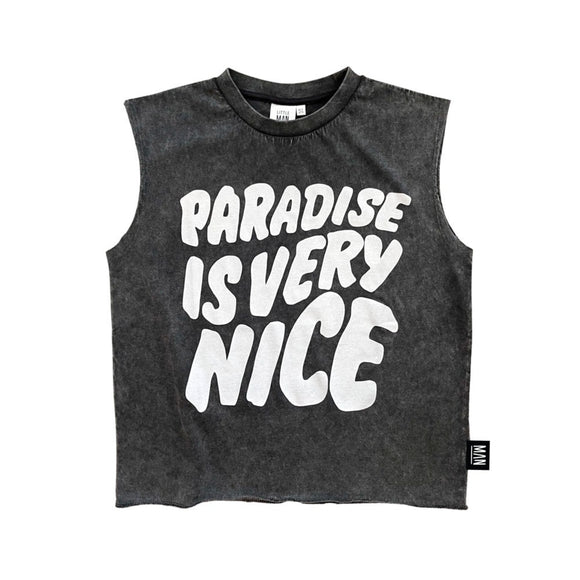 Paradise is verynice tank-grey/vintage dye