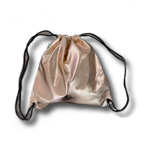 Metallic Drawstring Bag Rose Gold