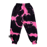 SHOCKING PINK TIE DYE Sweatpants / Black