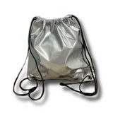 Metallic Drawstring Bag silver