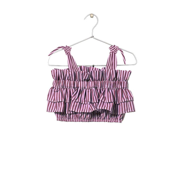 Striped Tiered Top - Pink