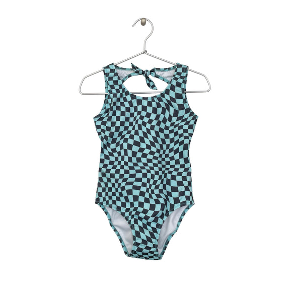 CHECK-PRINT BODYSUIT  GREEN