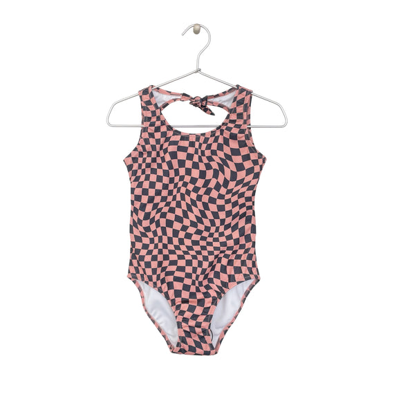 CHECK-PRINT BODYSUIT  ORANGE