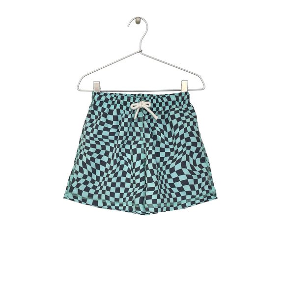 CHECK-PRINT SWIM SHORTS  GREEN