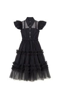 Wednesday Tulle Long Dress - black