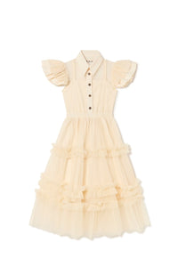 Wednesday Tulle Long Dress - cream