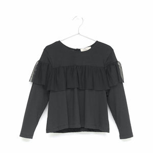 ANDORINE Layered Tulle Top / Black