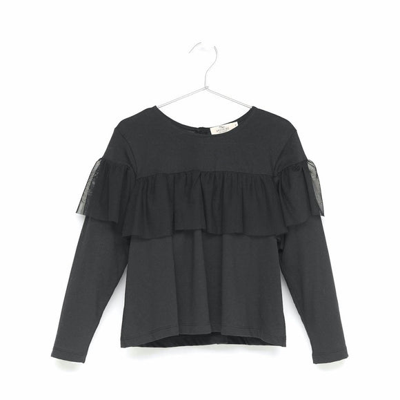 ANDORINE Layered Tulle Top / Black