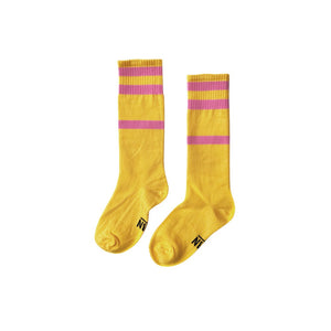 Little Man Happy STRIPED Knee Socks - Cyber Yellow