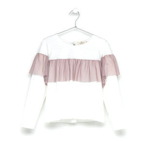 ANDORINE Layered Tulle Top / Off-white