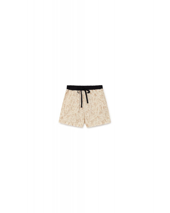 TATTOO BAGGY BATHING SHORTS / CREAM