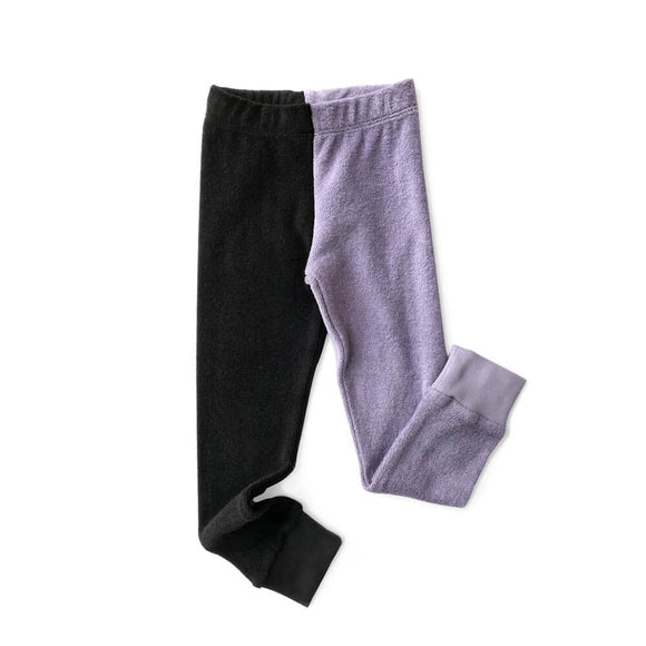 Little Man Happy HALF HALF Terry Leggings - Lavender Dust